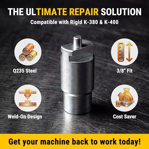 Drain Cable Repair End Bit – Compatible with K-380 & K-400 Drain Cleaning Machines, Fits 3/8" x 25', 50'