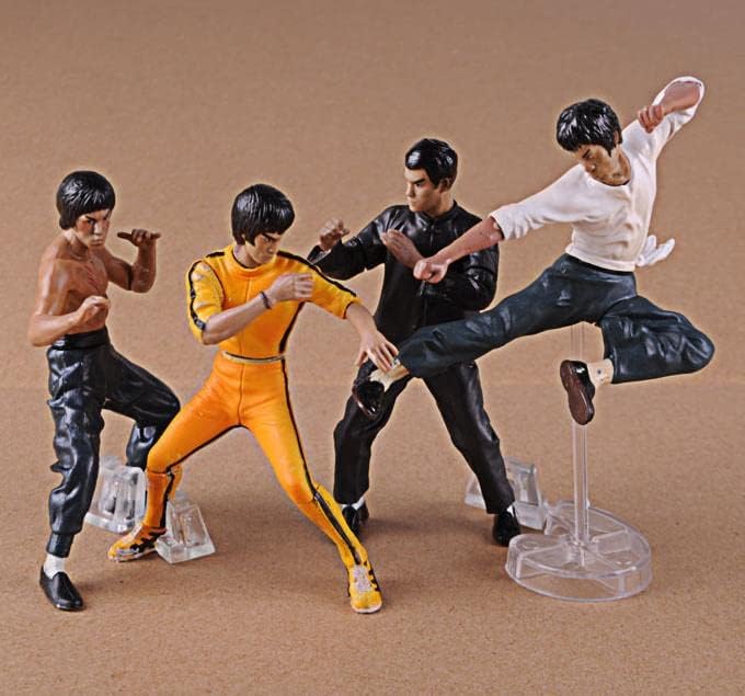 Palmetto Houseares Bruce Lee Figurine 4PCS Collection Set, Average Height of 4 Inch Hard Plastic Resin Figurine
