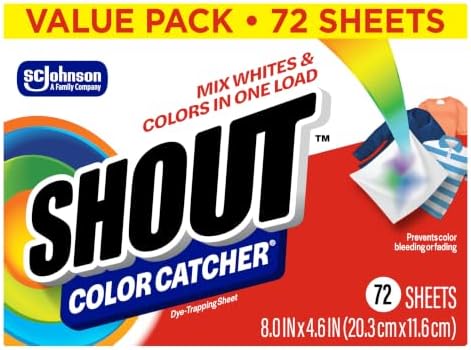 Shout Color Catcher Sheets for Laundry, Maintains Clothes Original Colors, 72 Count