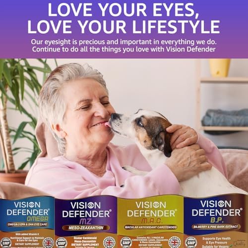 Vision Defender MZ Meso-Zeaxanthin 10mg Vegan Eye Supplement, 90 Capsules | Pure Carotenoid Antioxidant from Marigold Extract, Ocular Health Support