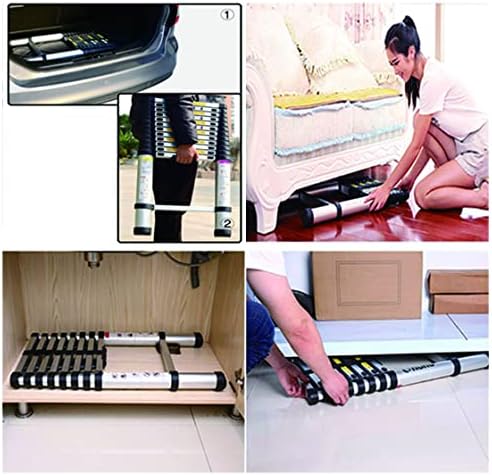 Jiahe 16.5fT/5M Aluminum Telescoping Extension Ladder Portable Multi-Purpose Portable Extension Ladder for Indoors Outdoors with Capacity of 330LB