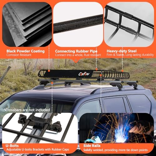 Universal Roof Rack Basket, 51"x36"x5", 250LB Heavy Duty for Truck | Premium heavy duty universal roof cargo basket, 250LB capacity