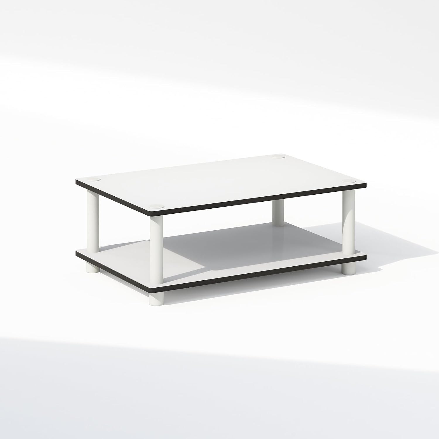 Furinno Turn-S-Tube No Tools 3-Tier Entertainment TV Stands, Dark Cherry and Black