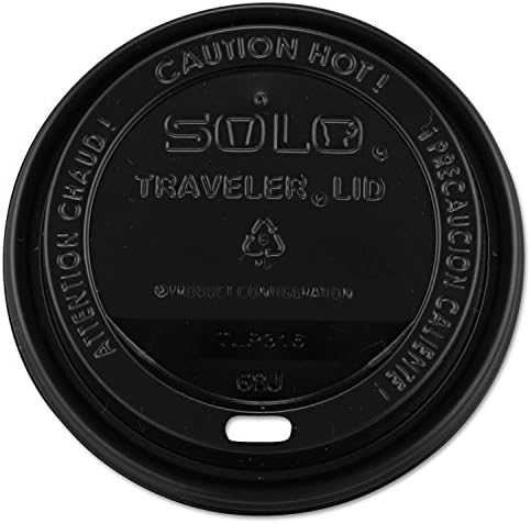 Solo TLB316-0004 Black Traveler Plastic Lid - For Solo Paper Hot Cups (Case of 1000)
