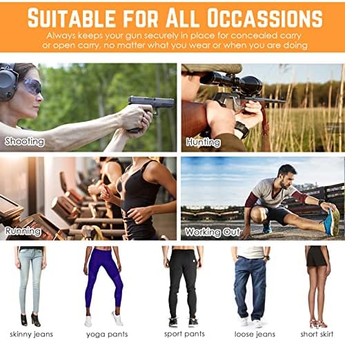 Acelane Belly Band Holster for Concealed Carry Gun Holster Tactical Elastic Waist Pistols Adjustable Belly Wrap Mag Pouch Fits Firearm Handgun Revolvers for Men & Women