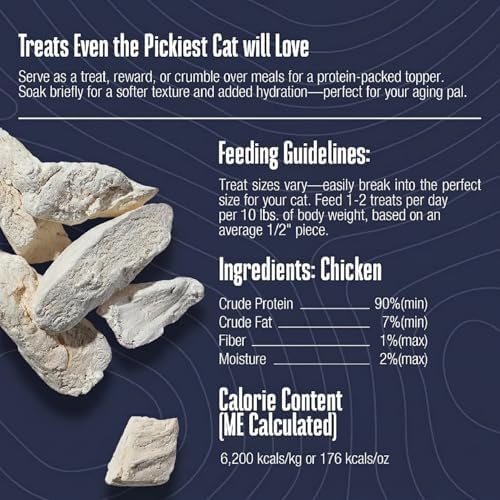 Whole Life Cat Just One Chicken Freeze Dried Cat Treats - Human Grade High Protein Food, Healthy Training Snacks, Freeze Dried Chicken Food Toppers, USA Made Natural Treats - 1 oz (Pack of 1)