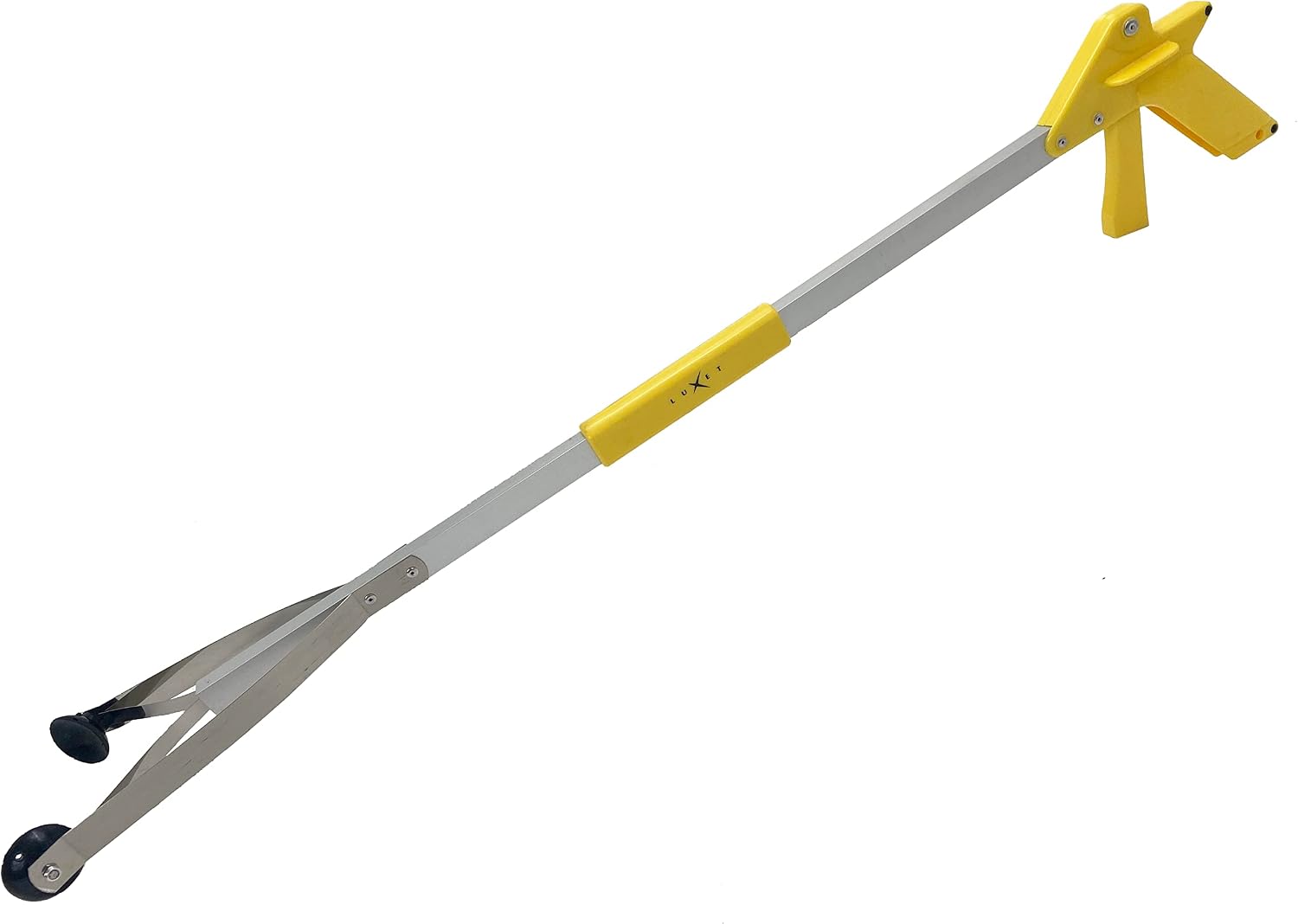Grabber Reacher Suction Cup Grip Tool- Long 32 Inch Foldable Strong Heavy Duty Aluminum Pick Up Stick - Lightweight Trash Litter Picker Claw