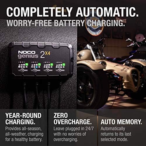 NOCO GENIUS2X4 6/12V 4-Bank Battery Charger, Trickle Charger & Maintainer