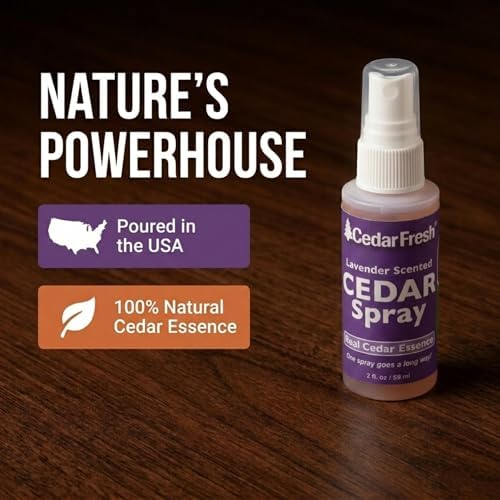 Household Essentials CedarFresh 2‑Ounce Cedar Power Spray, Natural Cedar Essence Odor Neutralizer