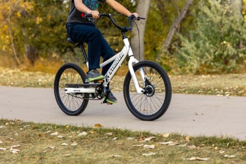 Strider 20x Convertible Balance Bike, Easy Assembly, Ages 8+, White | Lightweight Aluminum Frame with Kickstand, No-Pedal, Dual Drum Handbrakes