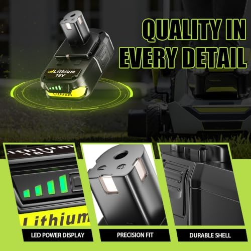 VINIDA 2-Pack 3.6Ah P102 Replacement for Ryobi 18V Battery High Performance P103 P104 P105 P107 P108 Compatible with Ryobi Battery Cordless Power