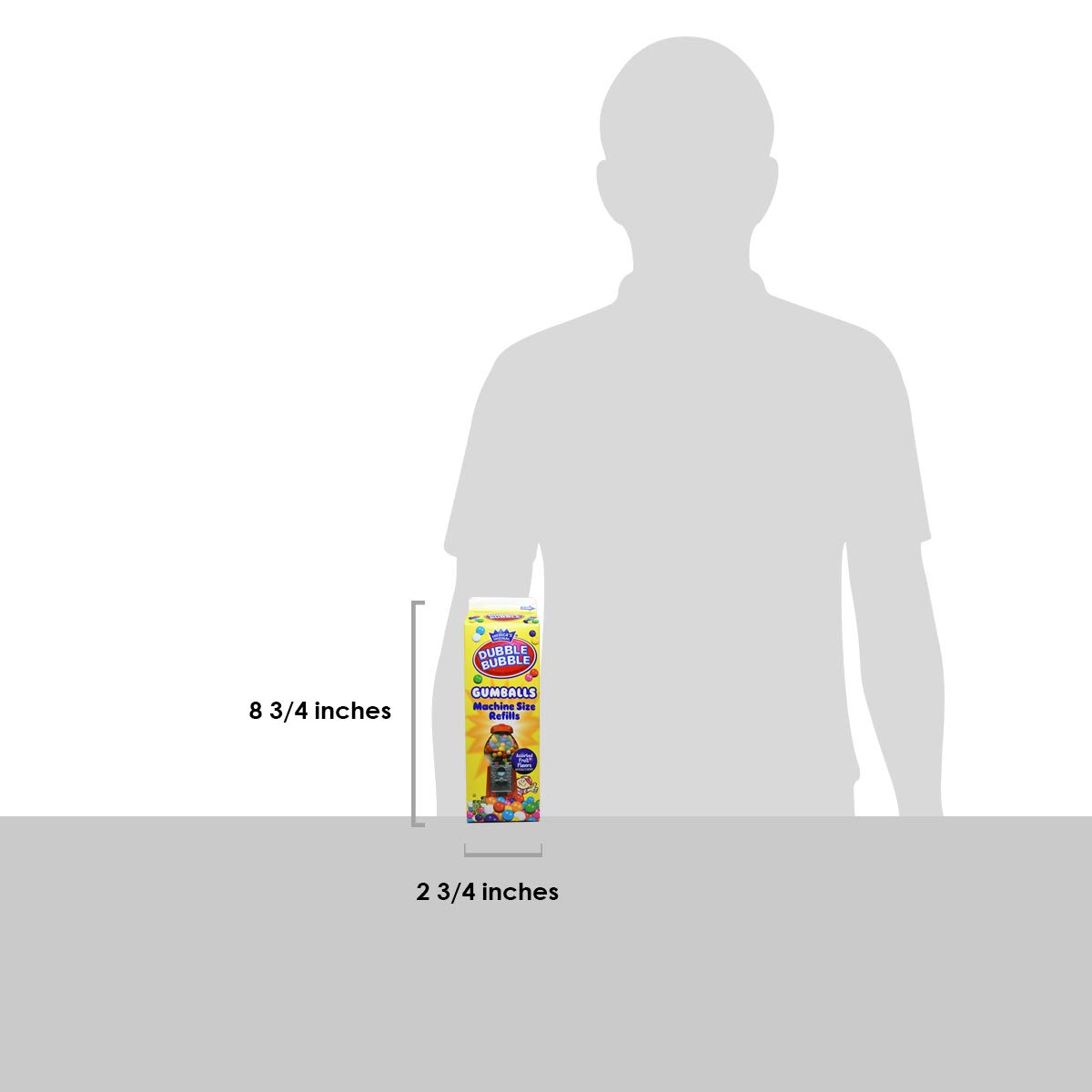 Dubble Bubble Gumball Machine Refill Carton - Bulk Bubblegum Balls - .625 Inch Assorted Gumballs for Small Mini Candy Dispenser - 20 Ounce