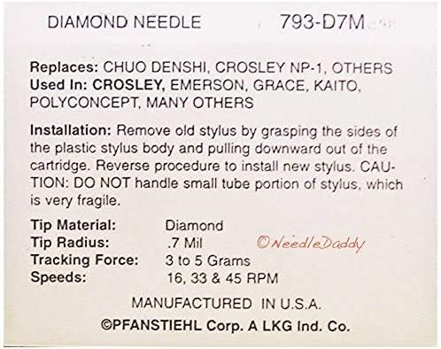 NP6 Diamond Stylus Replacement Needle for Crosley CR8005A Cruiser Turntables