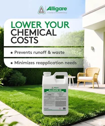 ALLIGARE 90 Nonionic Surfactant for Enhanced Spray Coverage - Low-Foam Wetting Agent for Herbicides & Insecticides- Versatile Use in Agriculture, Forestry & Aquatic Applications -2.5 Gallons