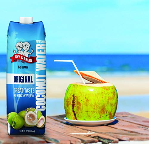 Amy & Brian Non-GMO Coconut Water, Original, 17.5 Fl Oz (Pack of 12)