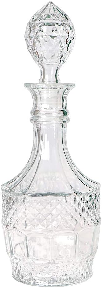 MDLUU Liquor Decanter, Glass Decanter Bottle with Airtight Stopper, Wiskey Vodka Bourbon Decanter for Gift, Home, Bar, Party Decor, 27oz/800ml Clear