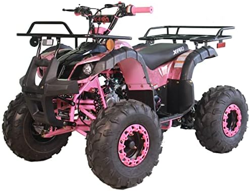 X-PRO 125cc ATV 4 Wheels Quad 125 ATV Quads with LED Lights, Big 19"/18" Tires!（Army Black）