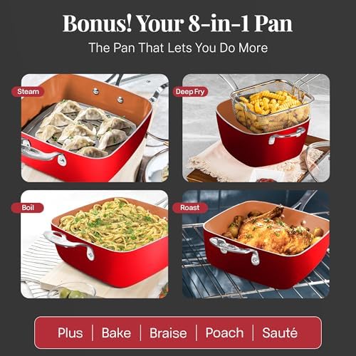 Gotham Steel 20 Pc Pots and Pans Set Nonstick Cookware + Bakeware Set, Complete Ceramic for Kitchen, Non Stick with Lids, Dishwasher / Oven Safe