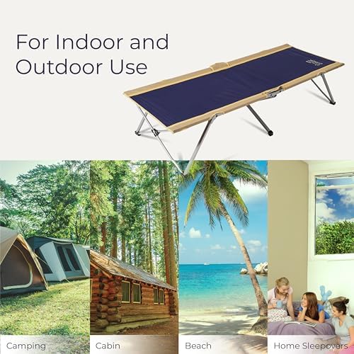 Easy Cot, 330 lb, Extra Large Folding Cot, Bed for Adults | Heavy Duty for Indoor and Outdoor Use, 78”L X 31”W X 18”H, Capacity