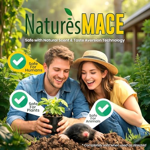 Nature's MACE Mole and Vole Mace, Mole Deterrent for Yard, 1 Gallon, 100% Pure Castor Oil, Lawns, Mole Repellent, Stop Tunneling, Mole Remover Treatment, Castor Oil Repellent, People, Pet, Plant Safe