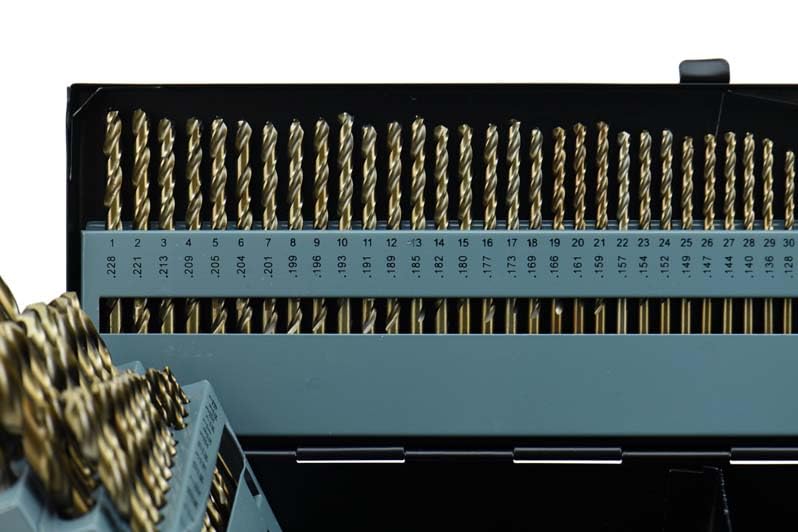 Shars 1/16-1/2", A-Z, #1-#60 M35 Cobalt Jobber Drill Set (115 PCS) 404-2203C L