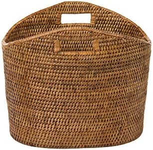 KOUBOO 1060135 La Jolla Oval Rattan Magazine Rack, Honey Brown