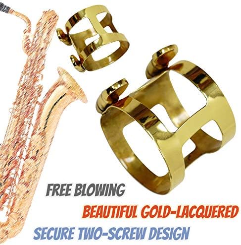 Libretto Baritone Saxophone Mouthpiece Kit: Standard Set With ABS 4C Mouthpiece, Plastic Cap, Gold Lacquered Ligature - Giftable