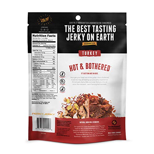 Perky Jerky Original Turkey Jerky, Low Sodium - 10g Protein per Serving - Low Fat - 100% U.S. Sourced - Tender Texture and Bold Flavor, 2.2 Ounce (Pack of 12)