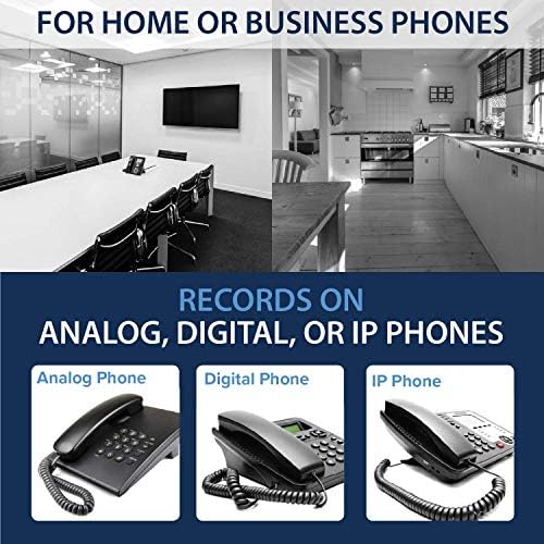 TR600 Landline Phone Call Recorder for Analog/IP/Digital Lines, Automatic Telephone Recording Device - 16GB