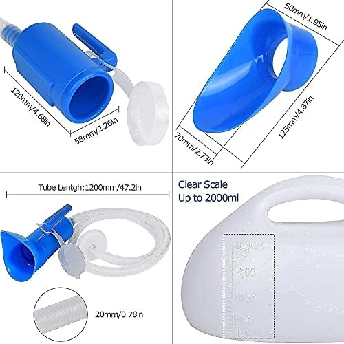 Urinals for Men, 2000ml Urine Bottle for Men, Male Portable Pee Bottle, Spill Proof Men's Potty Portable Urinal