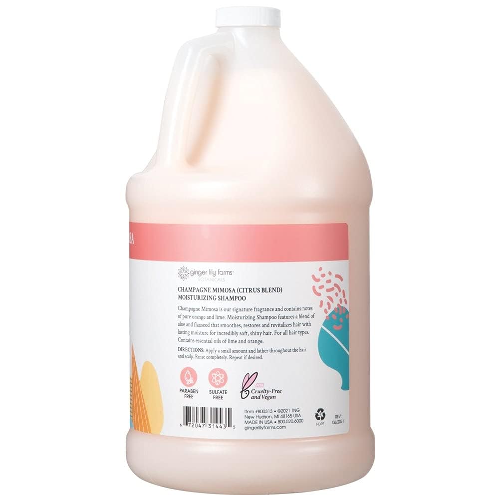 Ginger Lily Farms Botanicals Moisturizing Shampoo for All Hair Types, Coco Mango, 100% Vegan & Cruelty-Free, Coconut Mango Scent, 1 Gallon (128 fl oz) Refill | for Hands, Body & Hair, Moisturizing Wash, Salon Wash, Spa Cleanser, Salon & Spa Essentials, M…