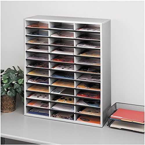 Fellowes 25061 Literature Organizer, 36 Sections Letter, 29 x 11 7/8 x 34 11/16, Dove Gray