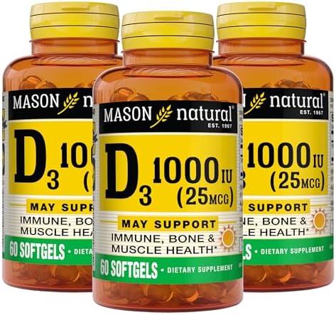 MASON NATURAL Vitamin D3 2000 IU Ultra Strength, 180 Day Supply