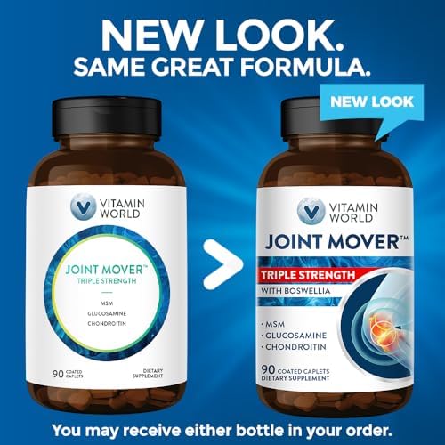 Vitamin World Triple Strength Joint Mover, Glucosamine Chondroitin with MSM | Joint Support Supplement, Collagen & Boswellia Serrata Extract, Support Joint Strength, Comfort & Flexibility, 270 Caplets