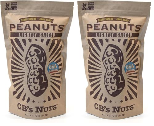 CB's Nuts Lightly Salted Peanuts — In-Shell, USA Grown, Slow Roasted in Small Batches, Non-GMO Verified, No Palm Oil, 12 oz Bag