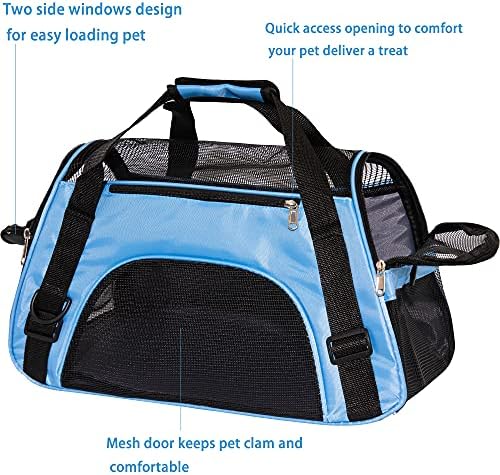 MuchL Cat Carrier for Cats Soft-Sided Travel Pat Carrier for Cat with Wooden Padding Board Airline Approved Lightweight Comfortable Cat Bag for