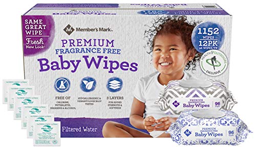 HAO M Mark Premium Fragrance Free Baby Wipes (1152 Count) W/Exclusive Moist Towelettes