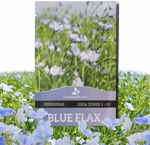 Outsidepride Blue Flax Seeds - 5000 Pcs Perennial Flower Seeds for Planting, Self-Seeding, Drought-Tolerant w/Compact Growth, Ideal for Small Gardens, Meadows, Borders, or Mass Plantings