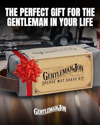 Gentleman Jon Deluxe Vintage Shaving Kit - 8pc Men's Safety Razor Gift Set