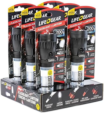 Life+Gear AR-TECH Stormproof Floating Flashlight + Lantern, Black ,200 Lumens