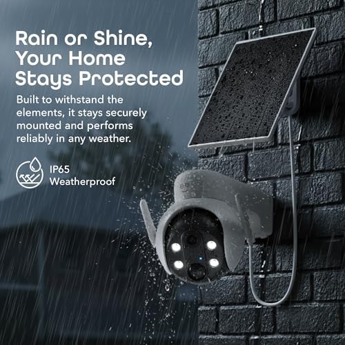 Geeni Insight 3MP Smart PTZ Solar Security Camera – Auto-Follow Motion Tracking, 2K HD Wire-Free Outdoor WiFi Camera with 3W External Solar Panel