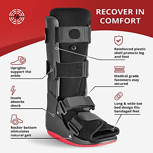 ManaMed ManaEZ Air Boot Tall CAM Boot | Orthopedic Walking Boot for Sprained Ankle with Air Pump | Foot Brace for Injured Foot, Ankle Sprain
