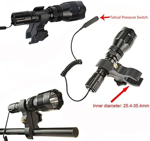 CREE Red Hunting Light Tactical Flashlight, 250 Yards | Hunting Light for Coyote Hog Varmint Predator, Night Beam Rifle Hunting, Pressure Switch