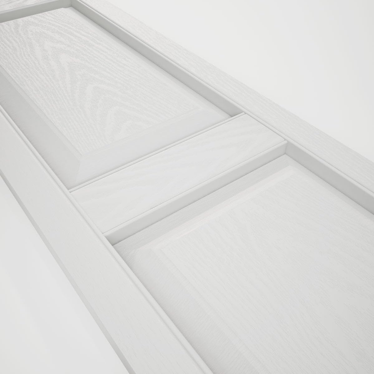 12"W x 35"H EverColor Raised Panel Exterior Vinyl Shutters, w/Installation Shutter-Lok's & Matching Screws (Per Pair), White