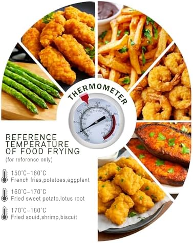 Cook N Home Basics 4-Quart Deep Fryer Pot with Basket, Japanese Tempura Small Stainless Steel Frying Pot with Oil Drip Drainer Rack, Glass Lid, Suitable for Kitchen French Fries, Chicken