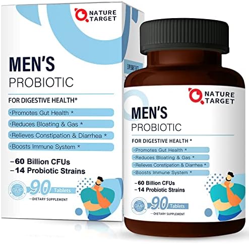 NATURE TARGET Probiotics for Men, 60 Billion CFU, 90 Veggie Tablets