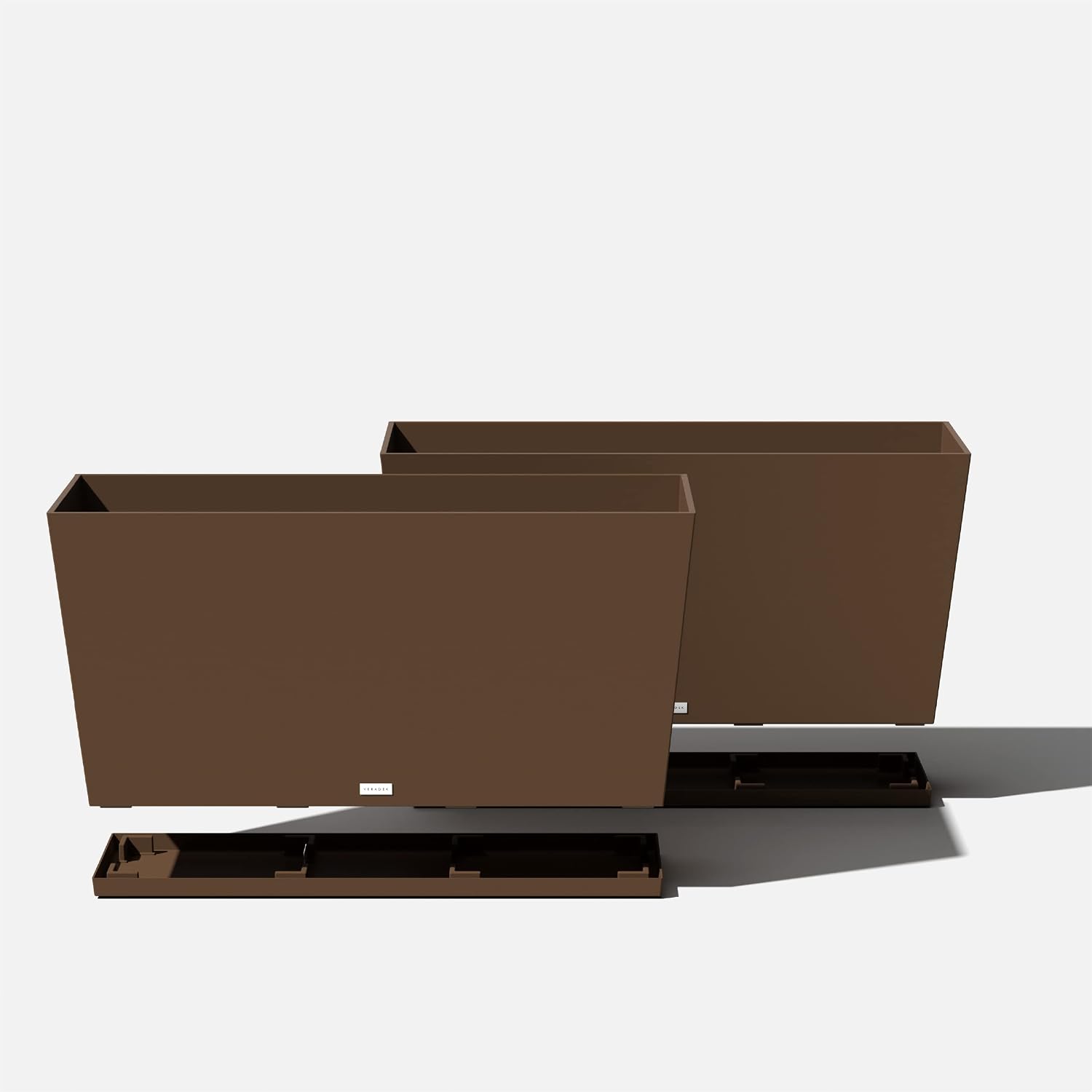 Veradek Pure Series Midori Planter - Wide Outdoor Planter | Made From Durable Plastic With Pre-Drilled Drainage Holes. Modern Porch/Patio Décor for Plants, Flowers and Herbs