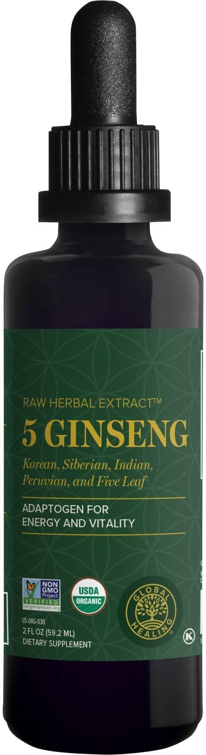 Organic Panax Ginseng Extract & Supplement, Korean Red Ginseng (2 Oz)
