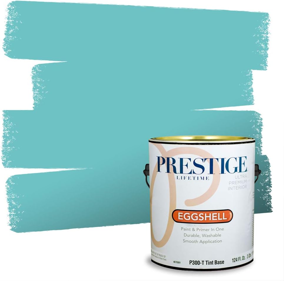 PRESTIGE Paints Exterior Paint and Primer In One, 1-Gallon, Satin, Comparable Match of Sherwin Williams* Blue Nile*
