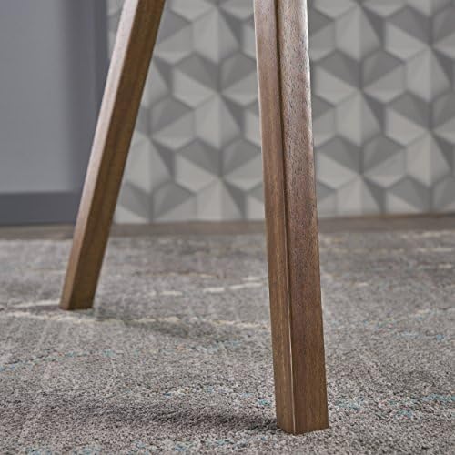 Christopher Knight Home Camila Mid-Century Tempered Glass Desk with Acacia Wood Frame, Dusk Grey / Natural Stained